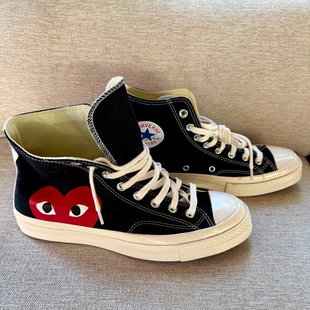 Like New Commes Des Garcons PLAY Converse Chuck Taylor High Tops